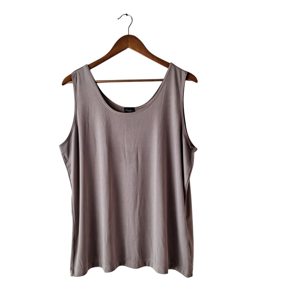 Chicos Travelers Tank Top Sleeveless Scoop Neck Minimalist Tan Women Size 3 | XL